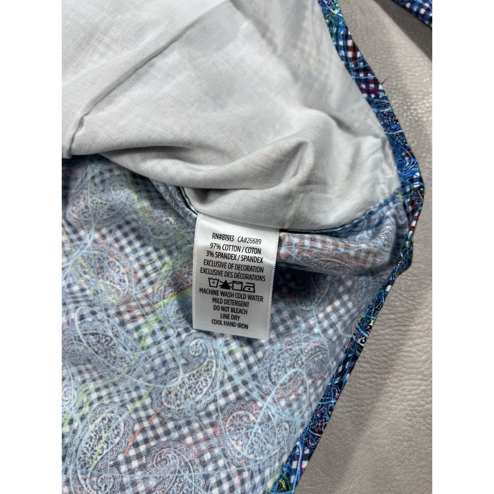 Robert Graham Shirt Size XXL Gustave Multicolored Paisley Flip Cuff Button Down - Picture 5 of 10